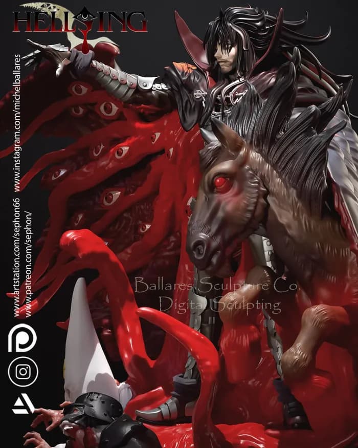 STL - Alucard en su forma de demonio render 3