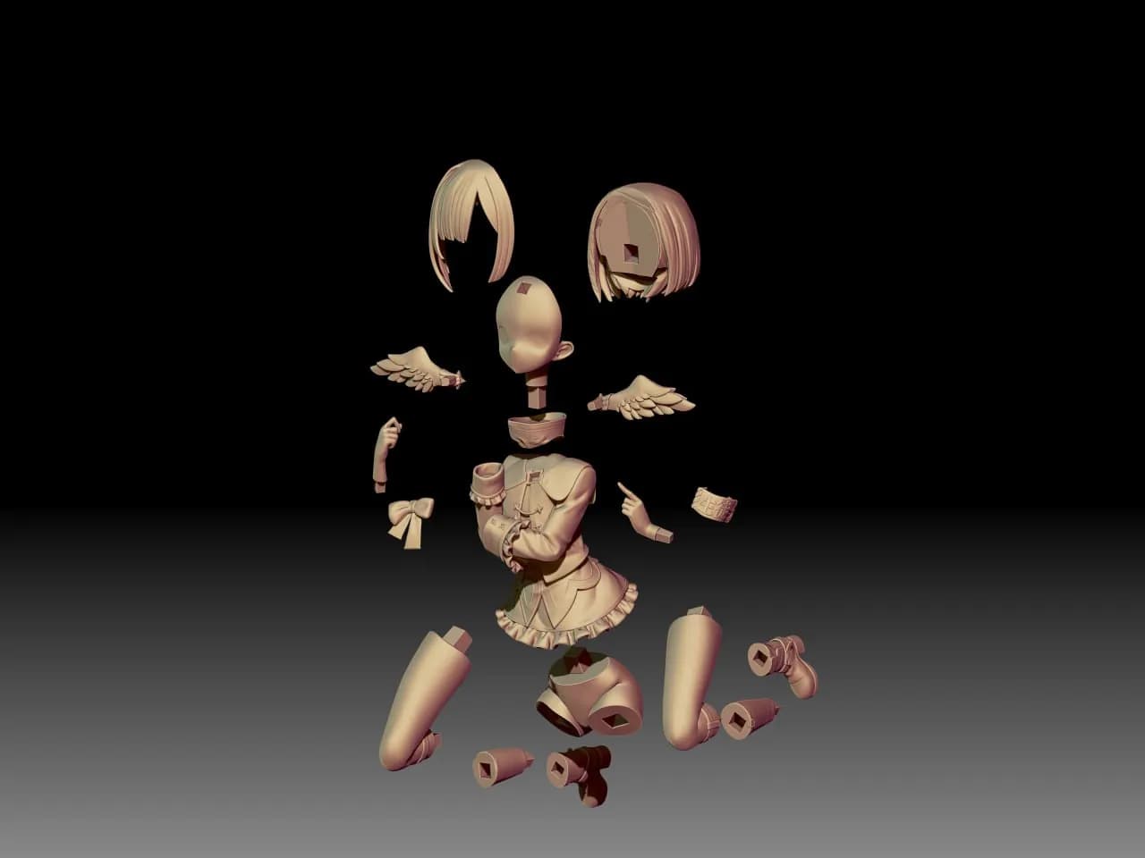 STL - Amane Kanata figura anime render 3