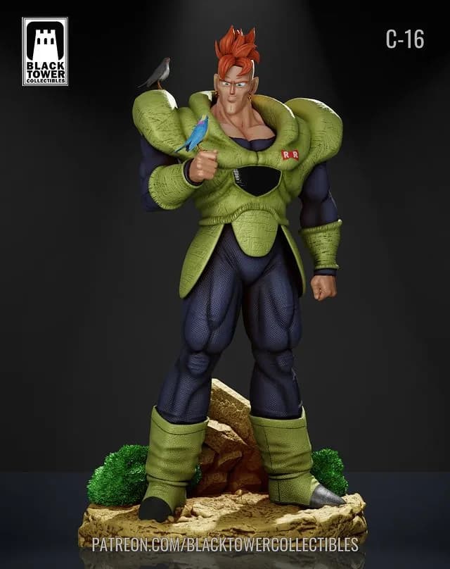 STL - Android 16 Figura de Colección render 2