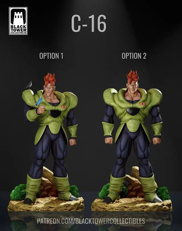 STL - Android 16 Figura de Colección render 3
