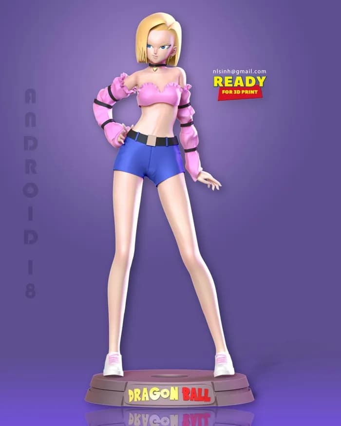 STL - android 18 dragon ball fanart