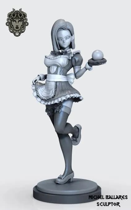 STL - android 18 sexy maid 1