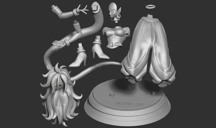 STL - android 22 dragon ball fanart render 3