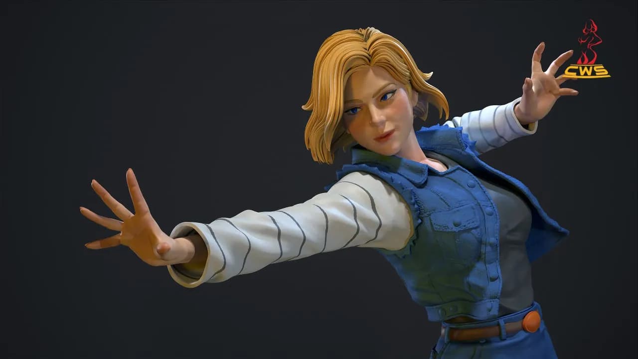 STL - Androide 18 render 5