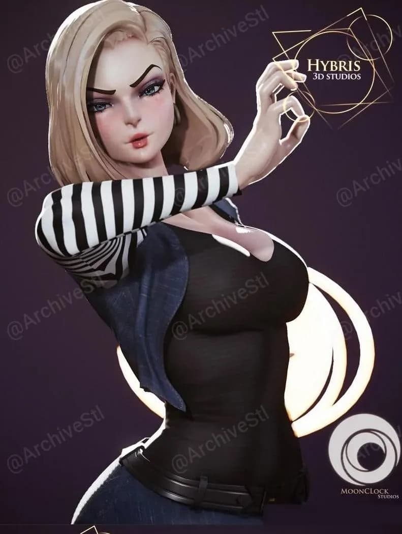 STL - Androide 18 figura de resina