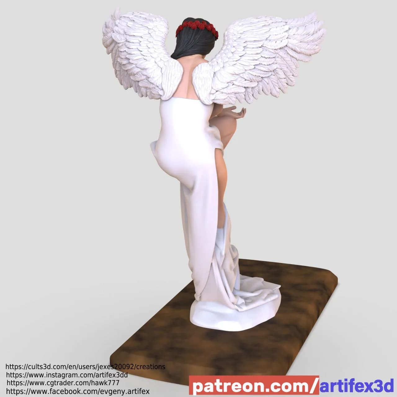 STL - Ángel con túnica blanca render 3