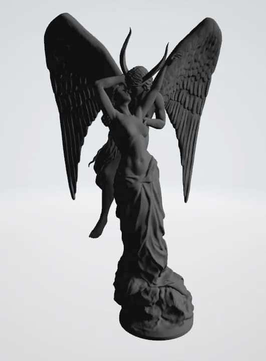 STL - Angel y Demonio besandose render 5