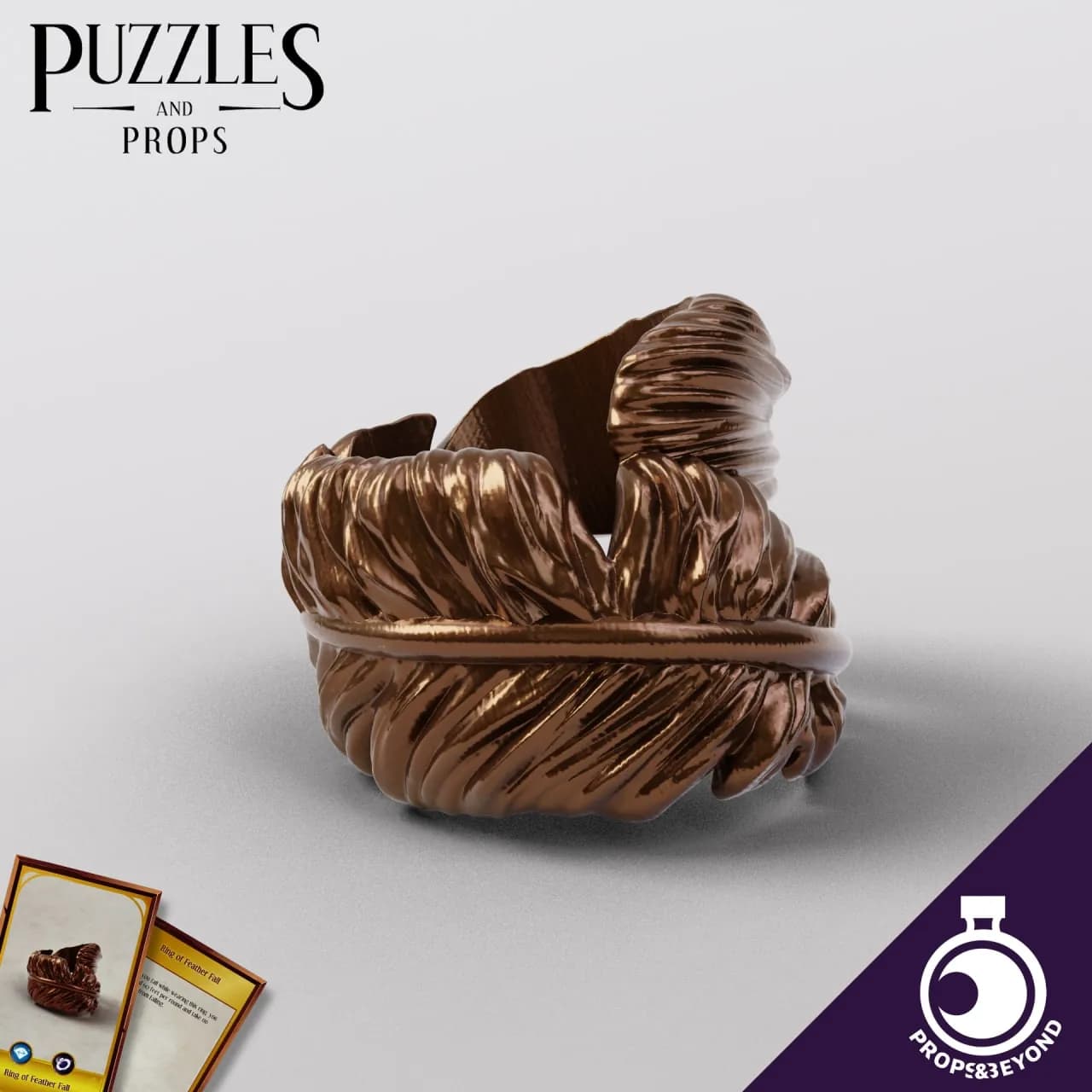 STL - Anillo Pluma Dorada