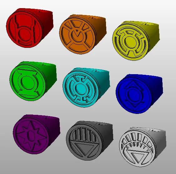 STL - Anillos de Linterna Verde render 2