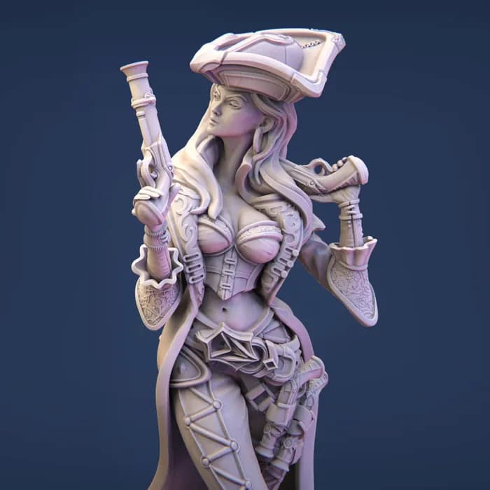 STL - anne 3d printable miniature render 2