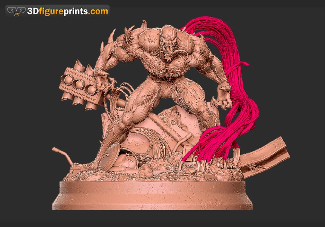 STL - Anti Venom Figura Detallada render 4