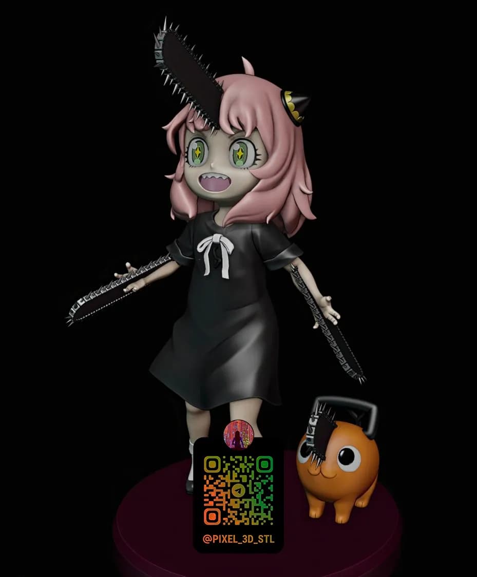 STL - Anya Forger con motosierra