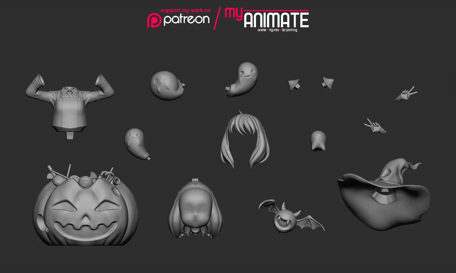 STL - Anya Forger estilo Halloween render 2
