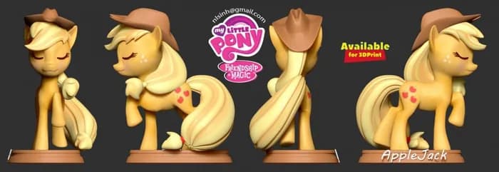 STL - applejack little pony fan art