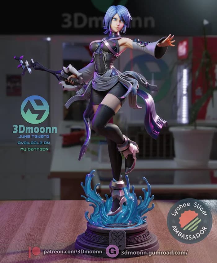STL - Aqua Kingdom Hearts Figura 3D