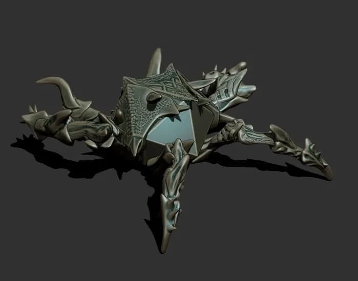 STL - Araña con D20 render 2