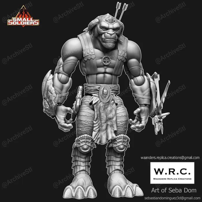 STL - archer small soldiers render 3