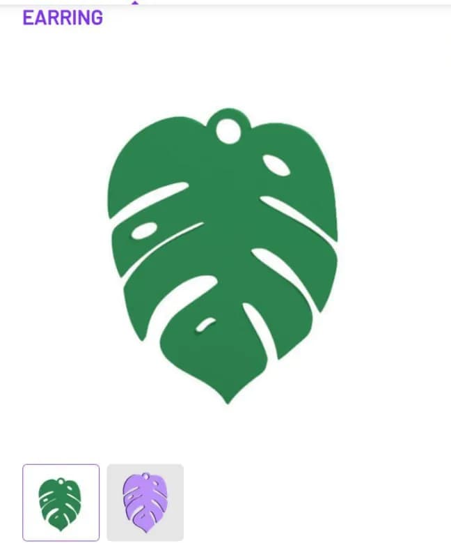 STL - Aretes Hoja Monstera