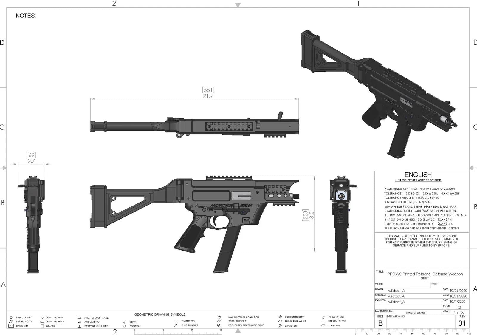 STL - Arma de defensa personal impresa