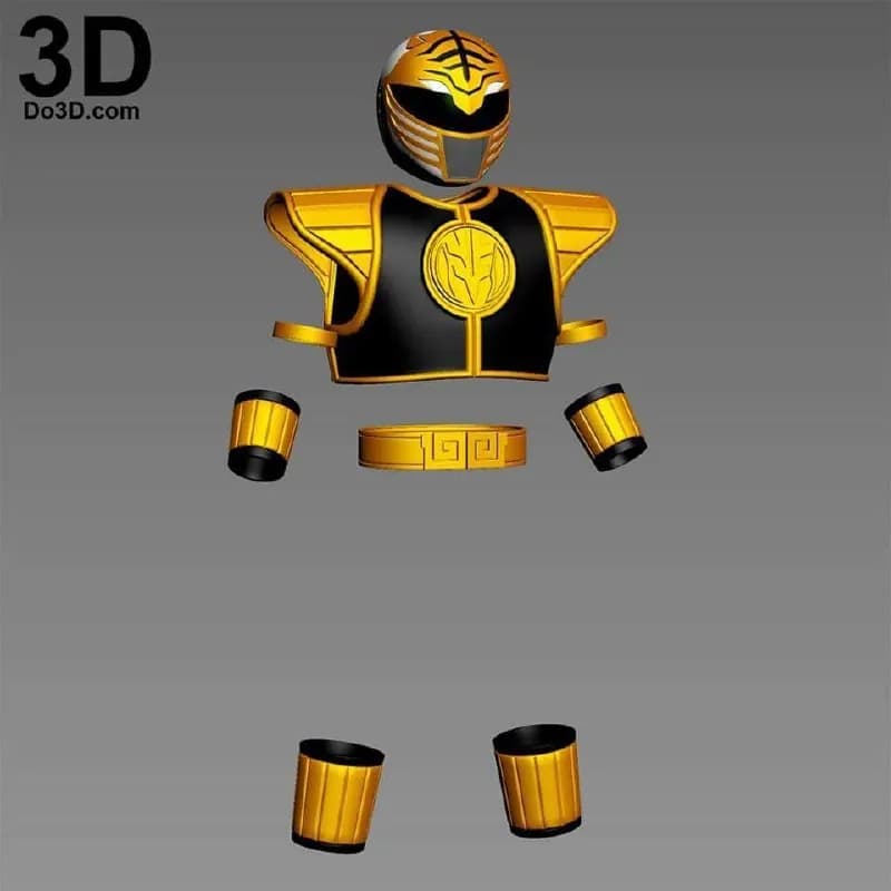 STL - Armadura de Ranger Tigre Blanco