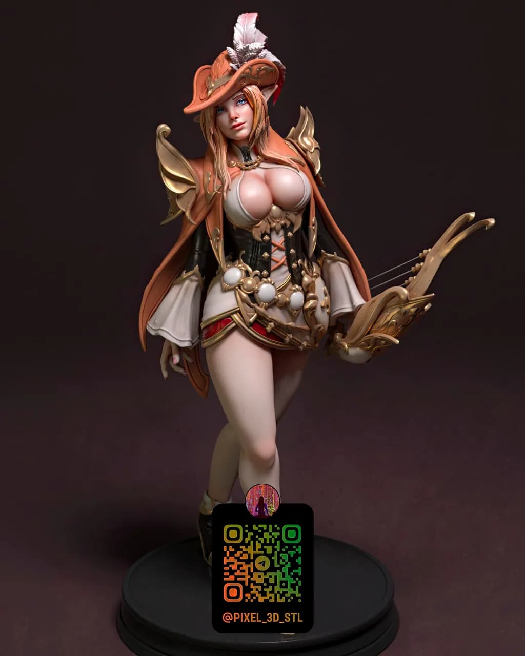 STL - Arquera de Fantasía con Sombrero