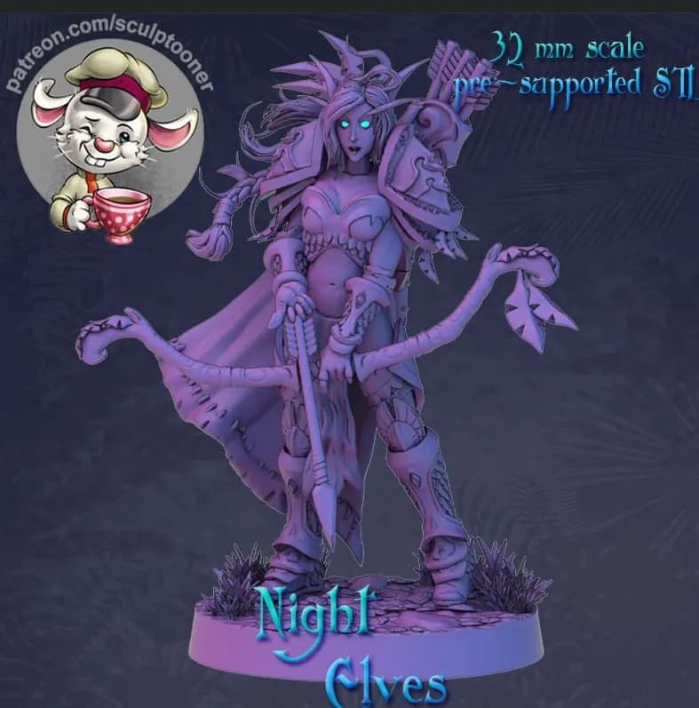 STL - Arquera Elfa Nocturna