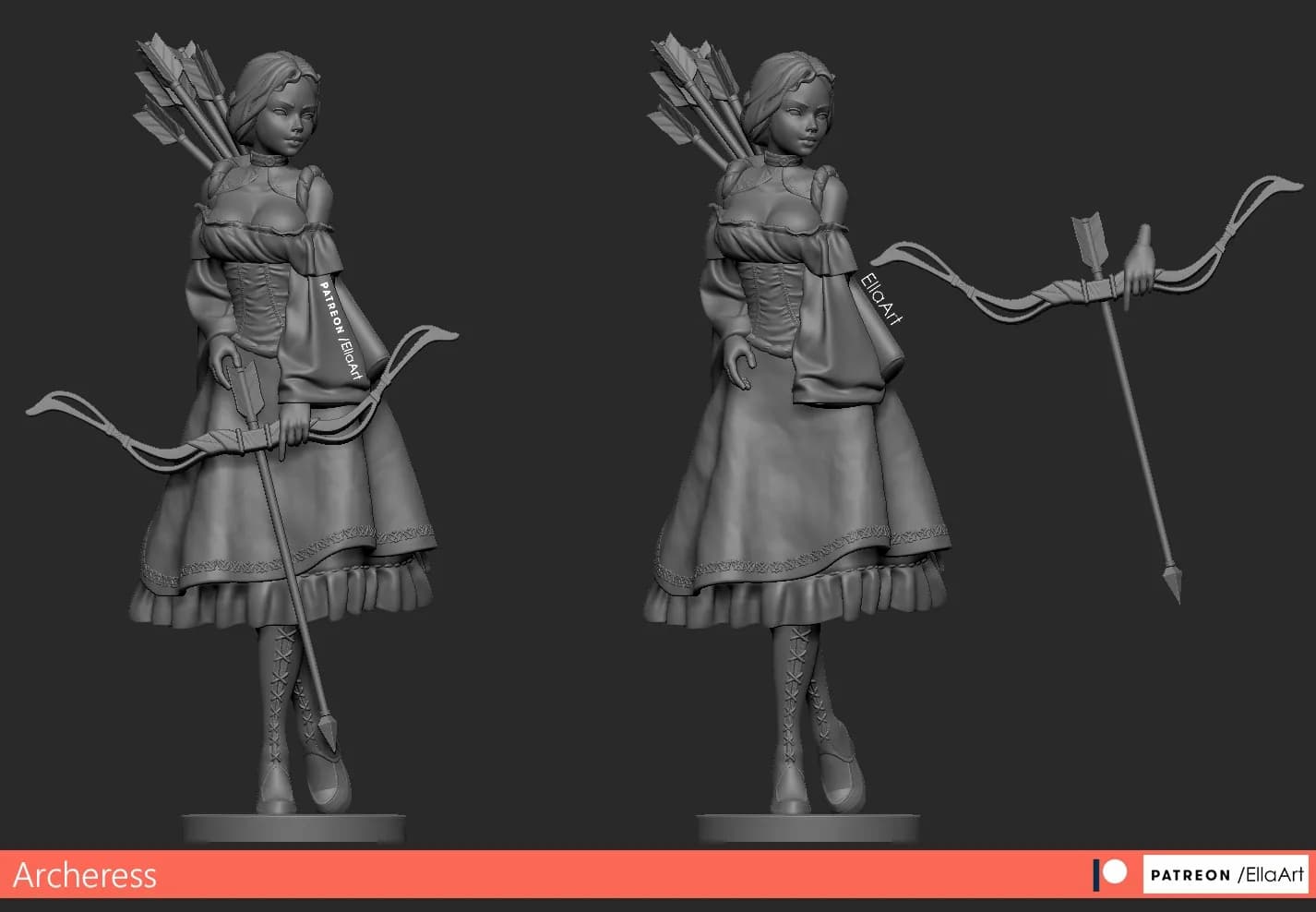 STL - Arquera Fantasía Medieval