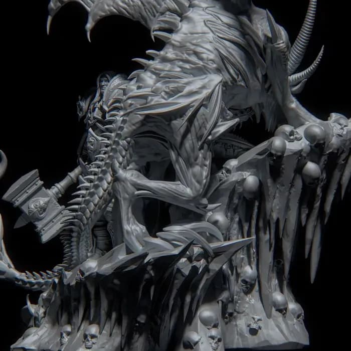 STL - arthas lichking diorama@hehestl render 3