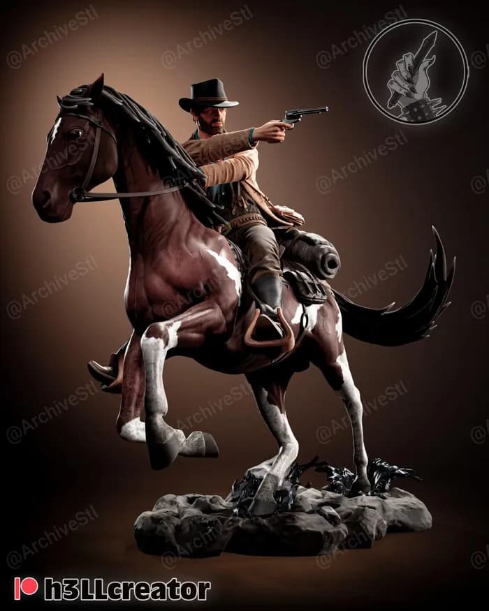 STL - Arthur Morgan a caballo 2