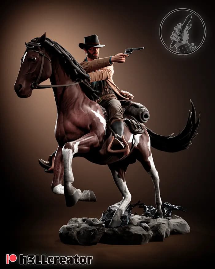 STL - Arthur Morgan a caballo 2