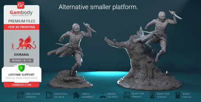 STL - arya (game of thrones) gambody render 2