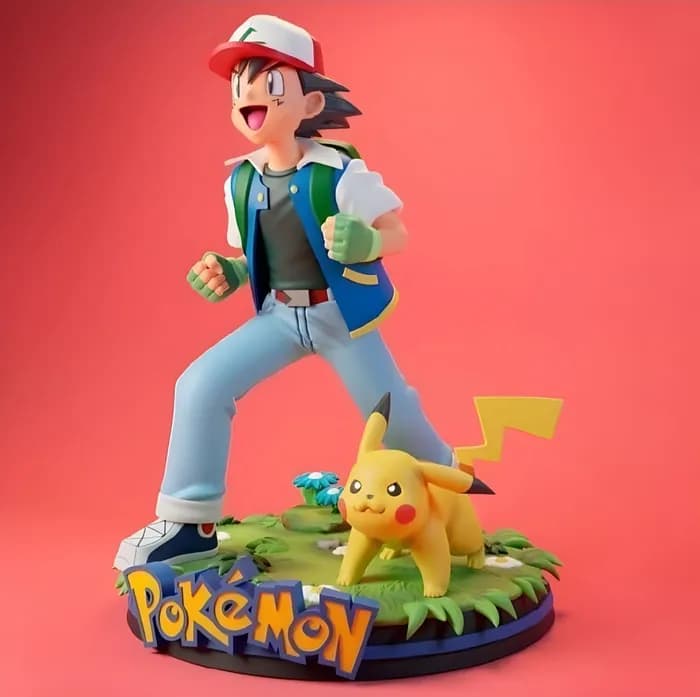 STL - ash and pikachu ( pokemon) render 2