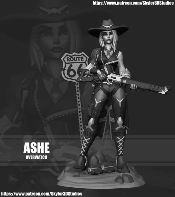 STL - ashe overwatch 3d print model