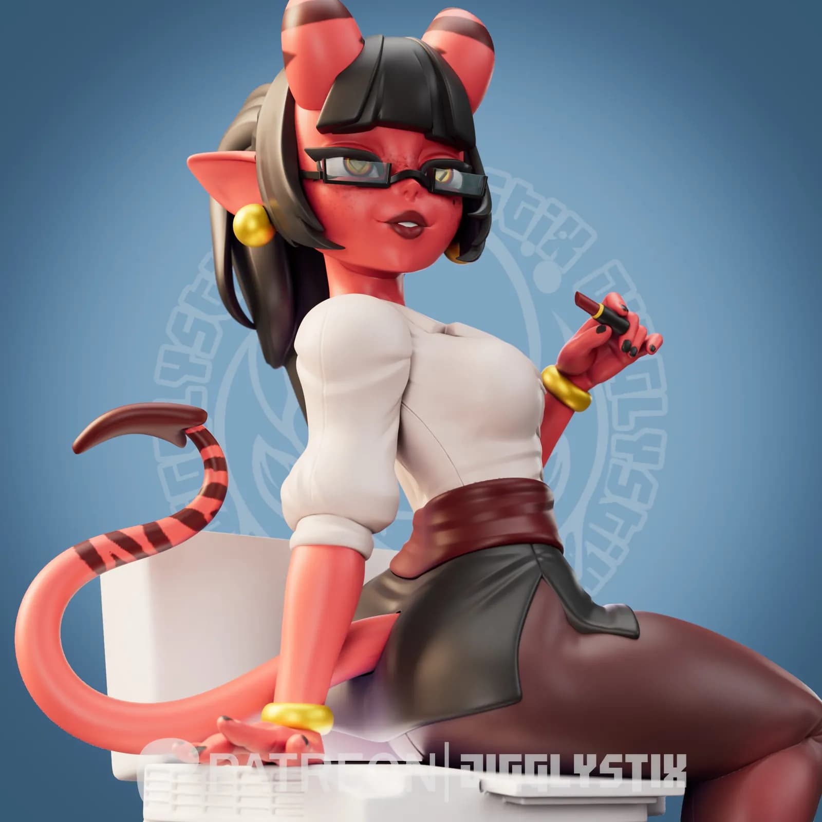 STL - Asistente de Oficina Succubus render 2