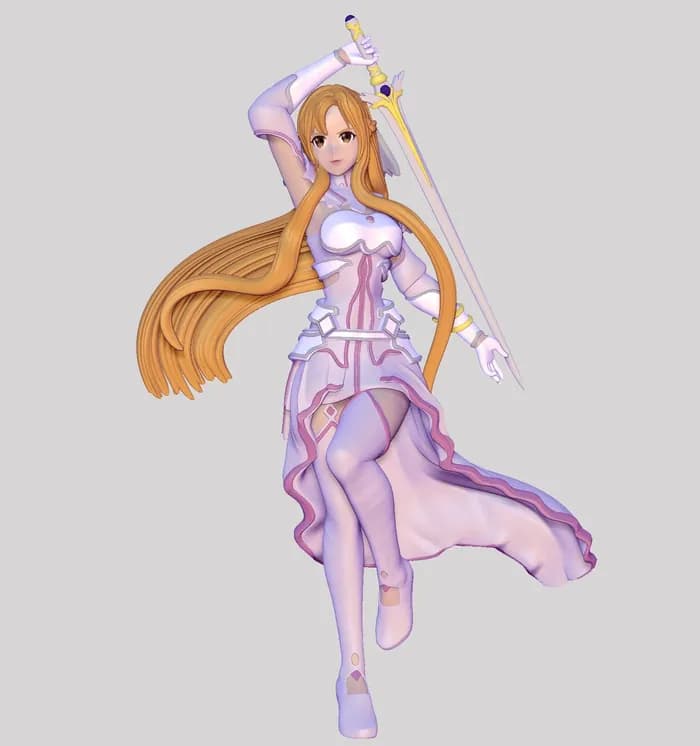 STL - Asuna Yuuki Espada Arte Online render 3