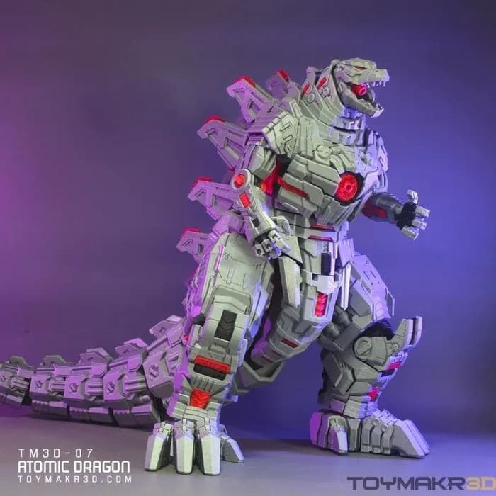 STL - atomic dragon mecha godzilla