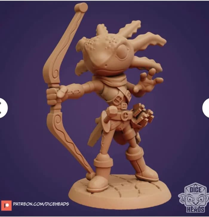 STL - Axolotl Arquero render 2