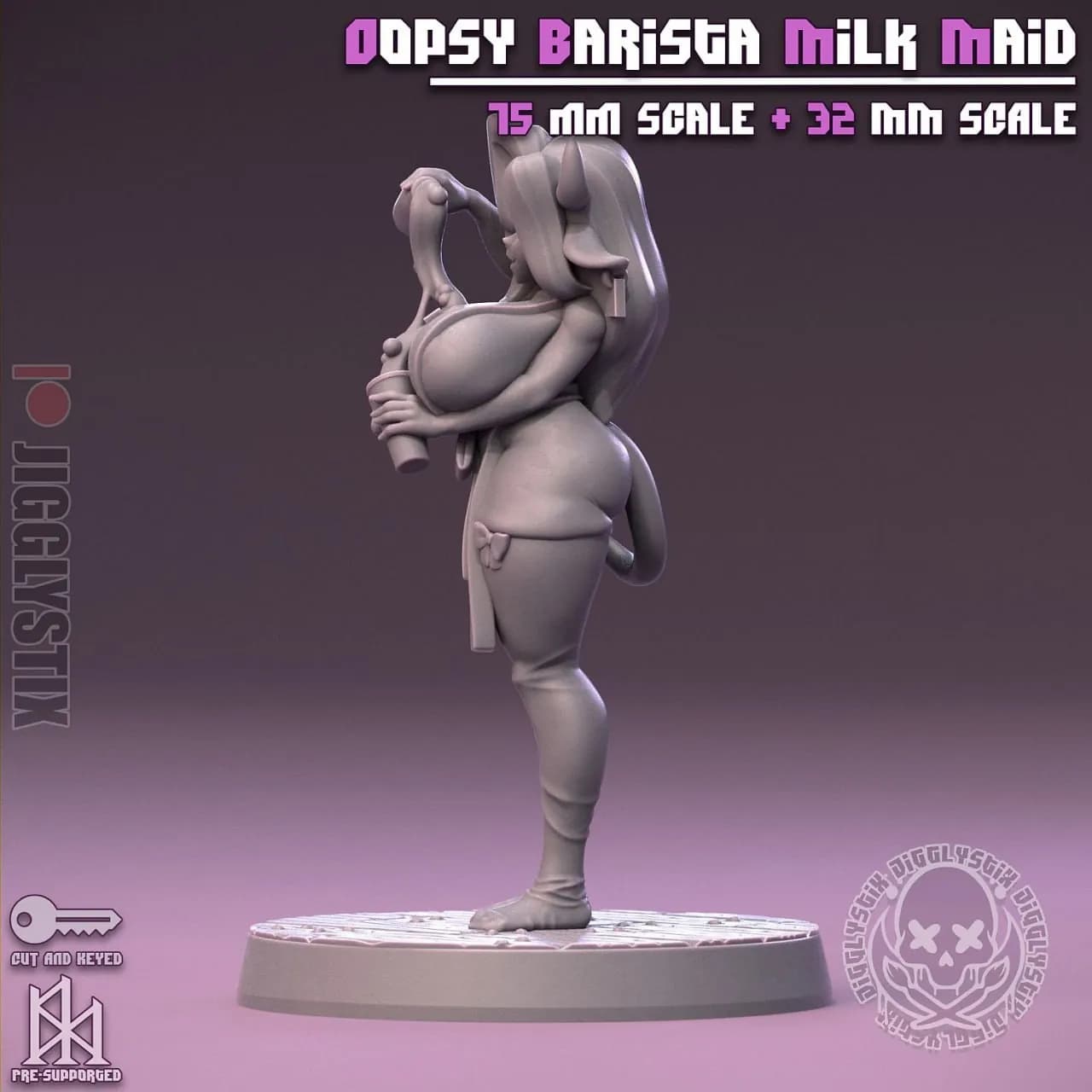 STL - Barista de Leche "Oopsy" render 2