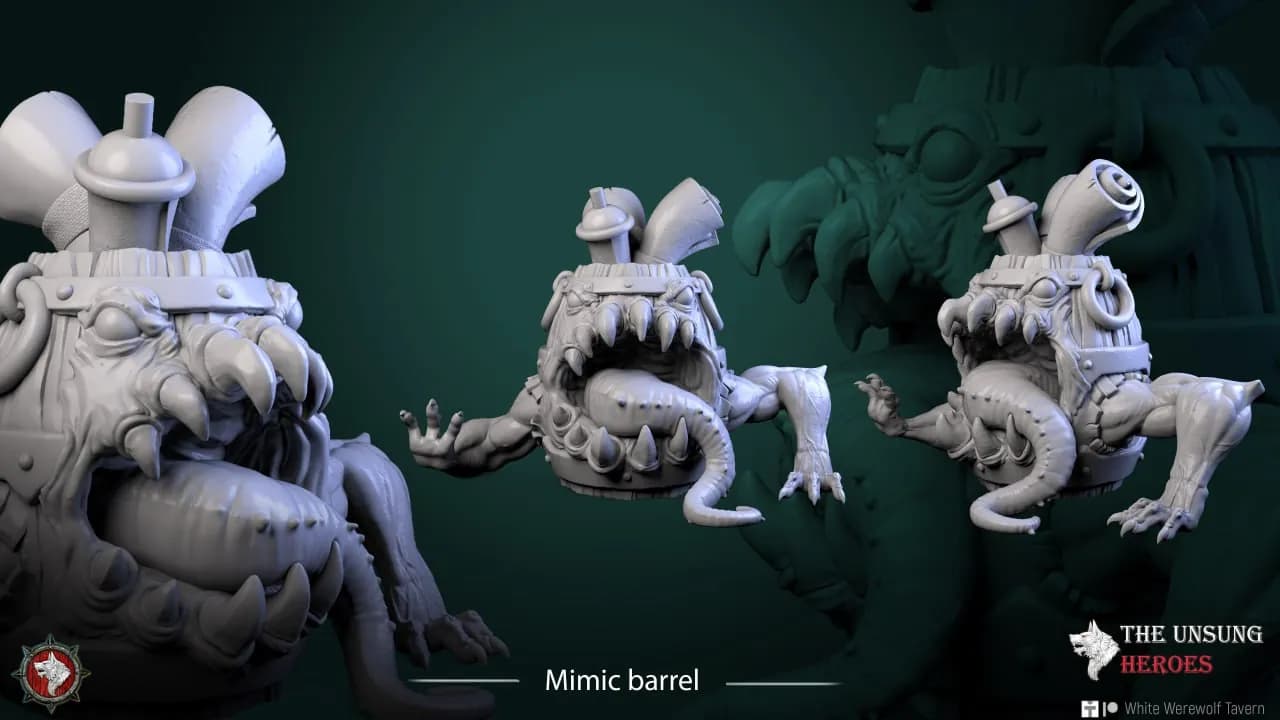 STL - Barril Mimic Demoniaco