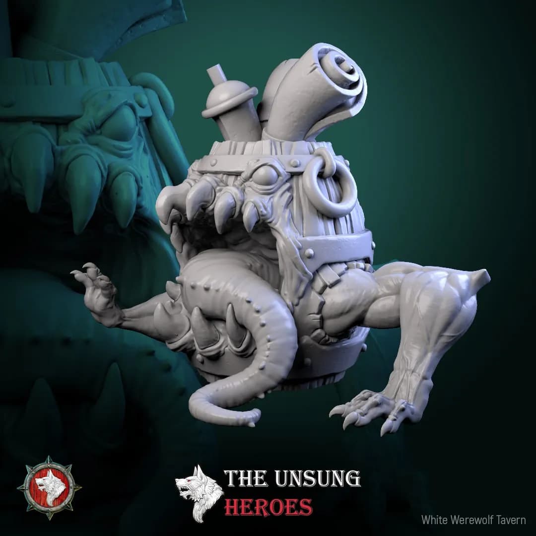STL - Barril Mimic Demoniaco render 3