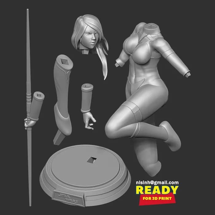STL - bastila shan star wars render 3