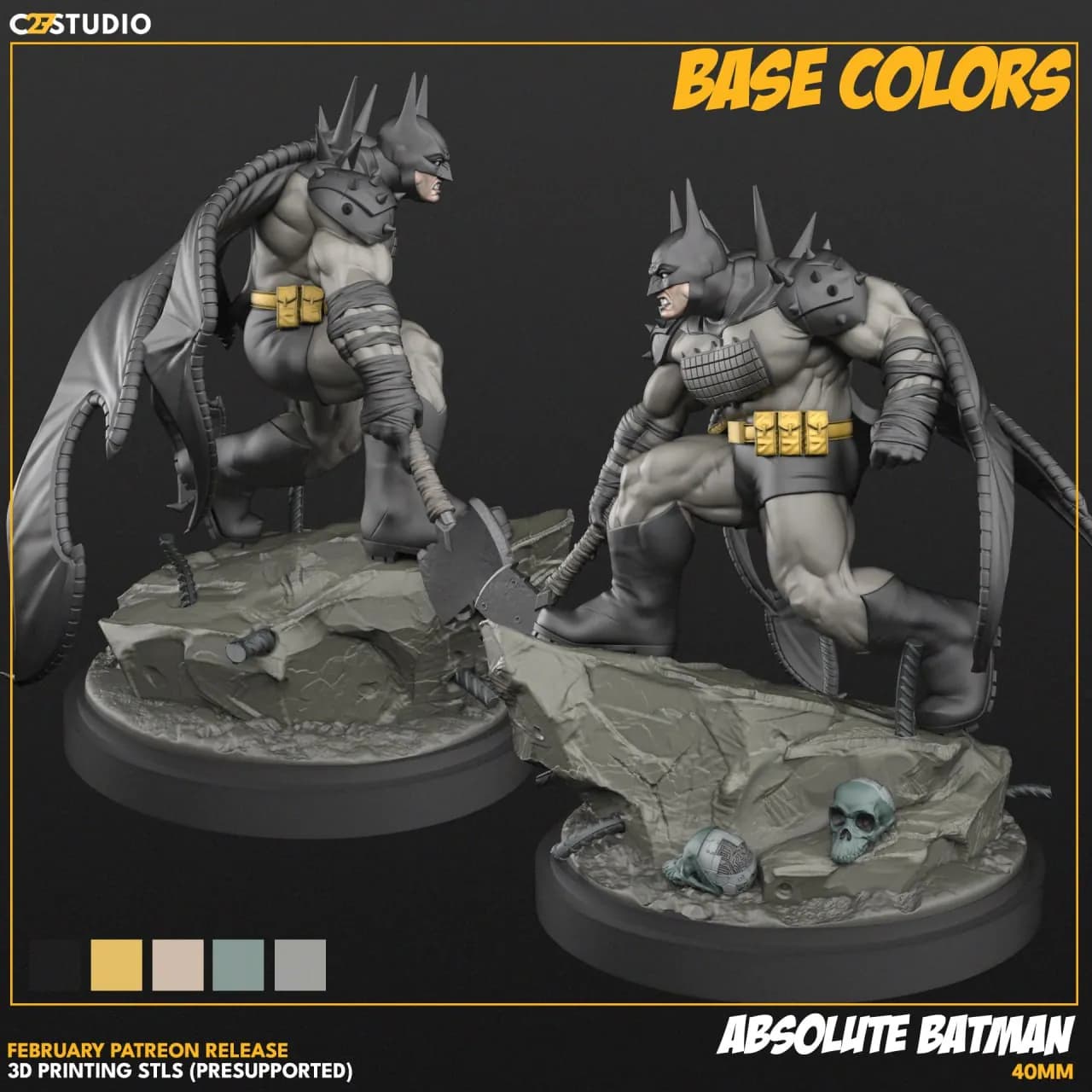STL - Batman Absoluto render 2