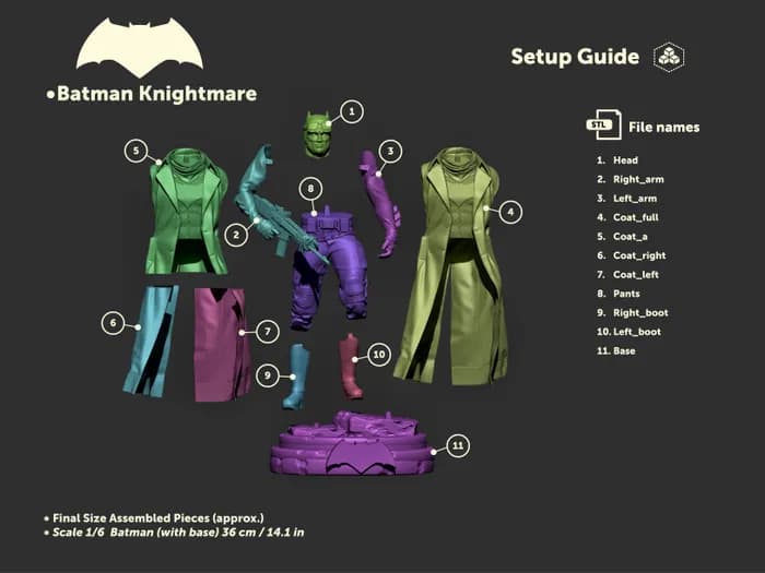 STL - Batman Caballero Oscuro render 2