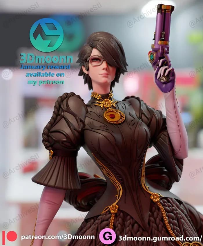 STL - Bayonetta figura estilo anime
