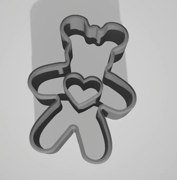 STL - bear w heart 50mm