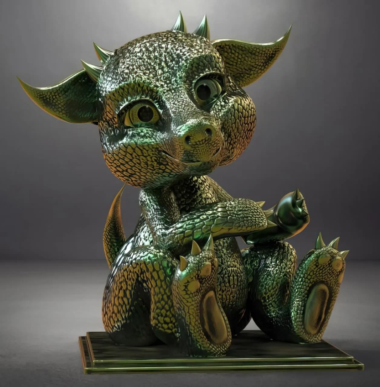 STL - Bebé Dragón Sentado