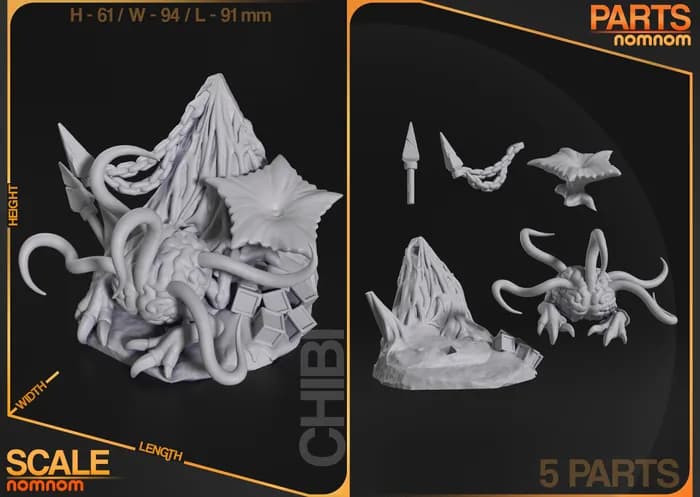 STL - Bebé Illithid Baldur's Gate 3 render 3
