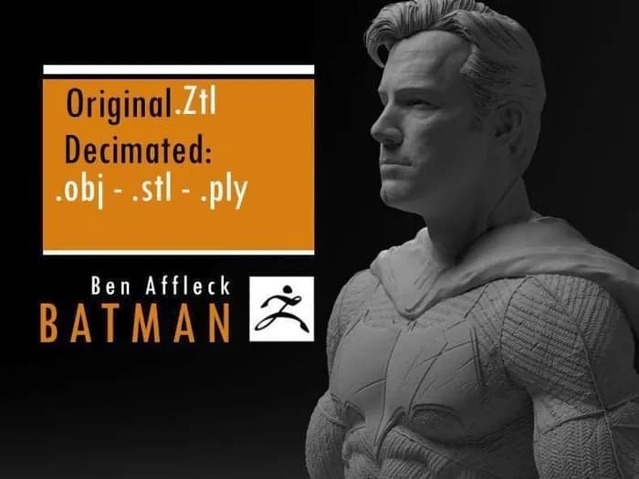STL - ben affleck batman bust cgtrader