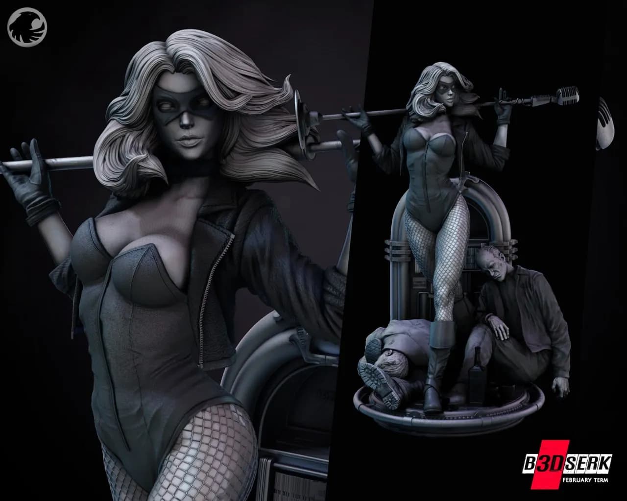 STL - Black Canary figura dinámica render 2