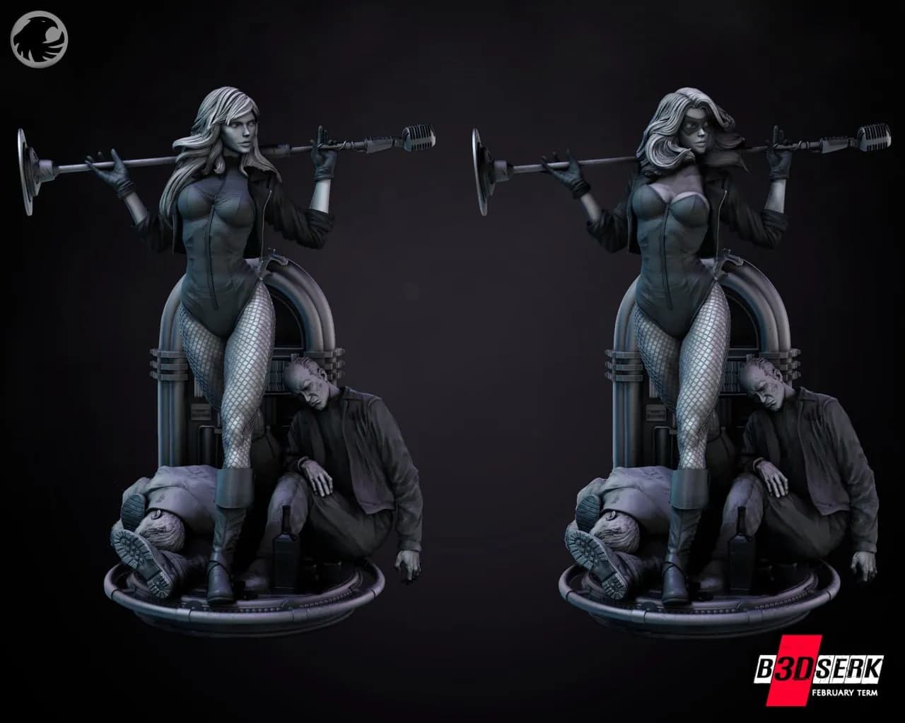 STL - Black Canary figura dinámica render 4